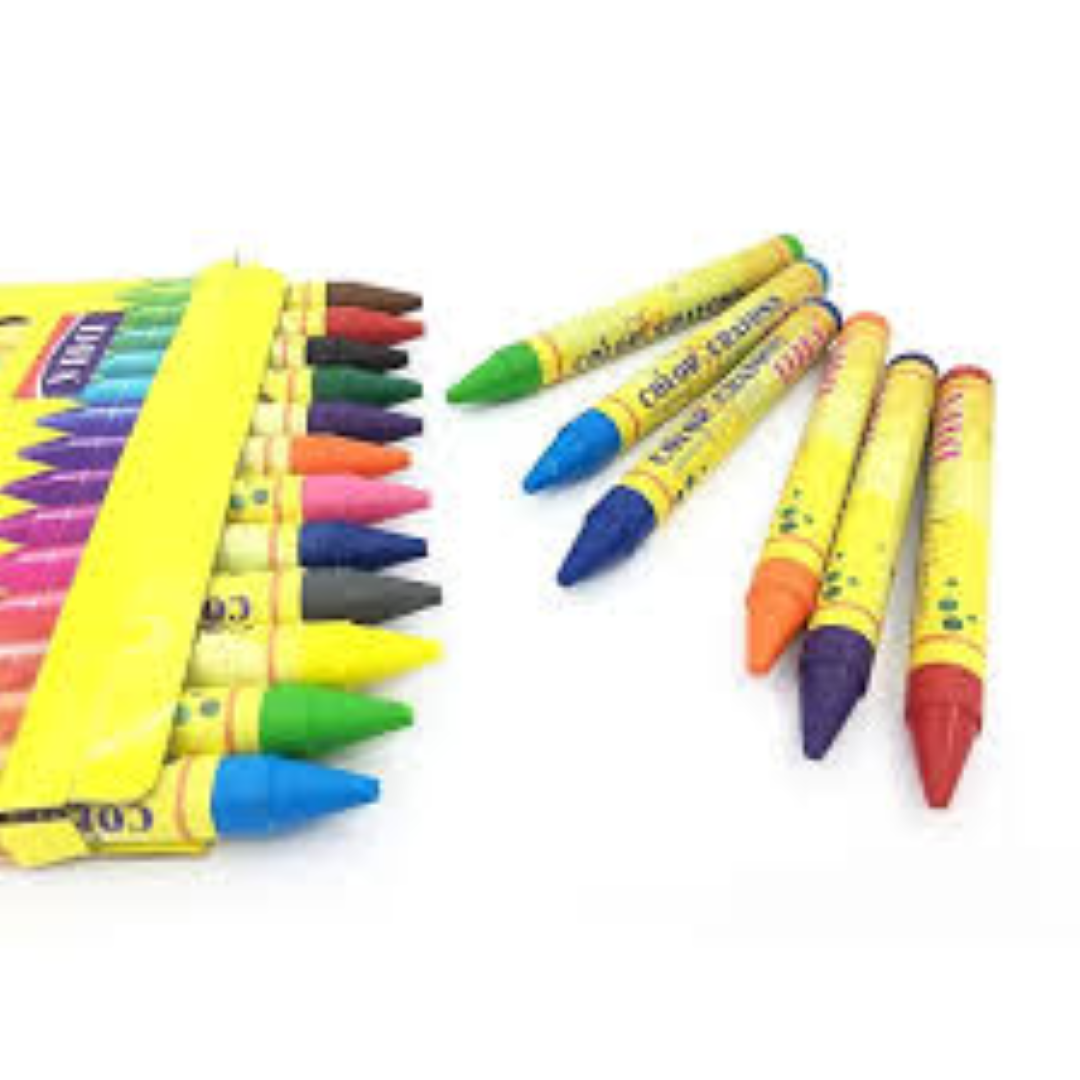 NINE WAX CRAYONS 12S